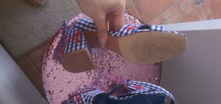 sandalias de tacón vichy