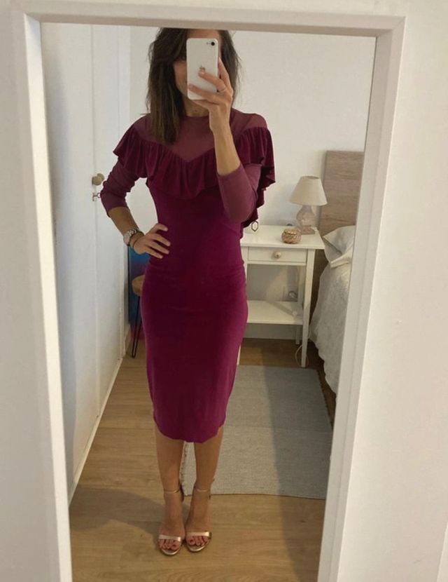 Vestido fiesta burdeos Heloise