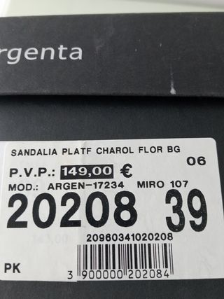 sandalias Argenta 39