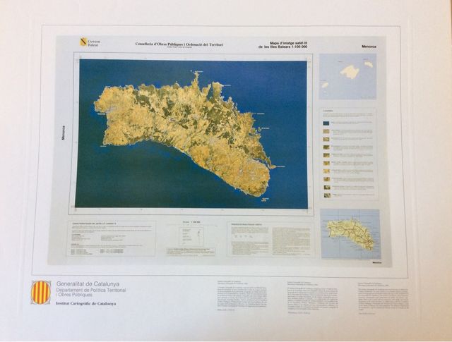 Lámina imagen satélite Menorca 1:100 000.