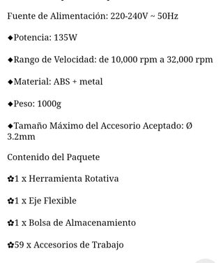 Herramienta Rotativa Amoladora Eléctrica 135W 60 P