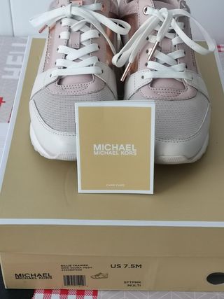 ZAPATILLAS DEPORTIVAS MICHAEL KORS ROSA Y BEIG