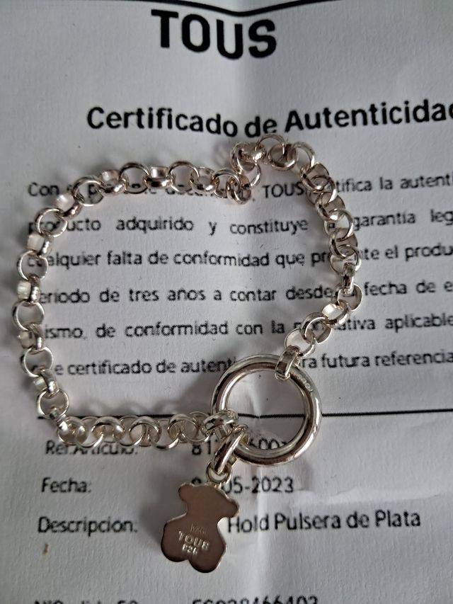 Pulsera plata oso Tous hold