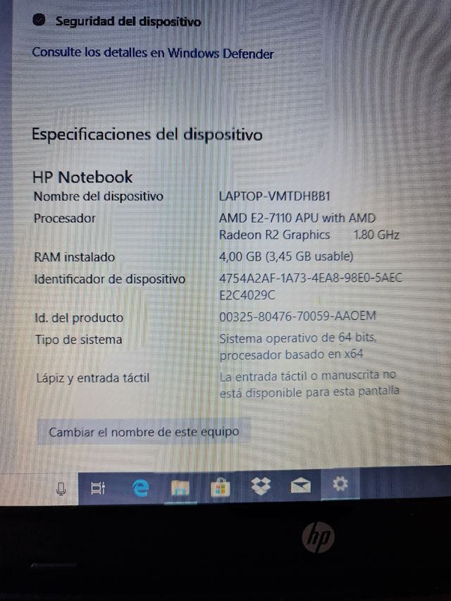 NOTEBOOK HP PORTATILE 15-BA010NS