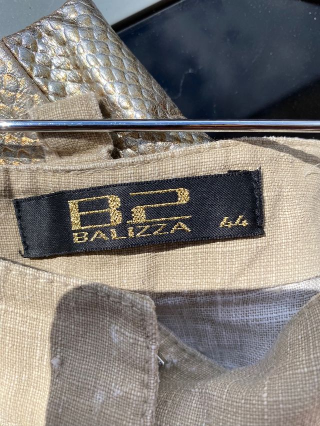 Pantalón lino pirata color piedra Balizza