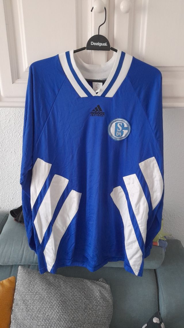 camiseta fútbol schalker o4 adidas vintage