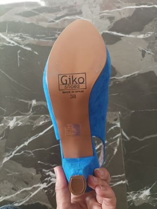 Zapatos de ante azul eléctrico-NUEVOS