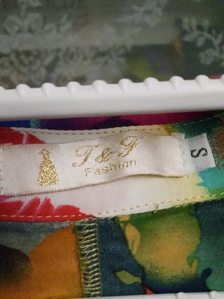 Vestido largo flores manga corta talla S