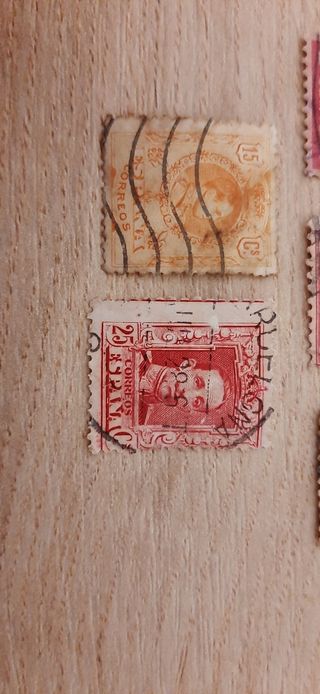 Sellos raros antiguos USA y España franqueados