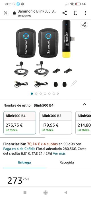 microfono pro Saramonic Blink500 SIN USAR NUEVO