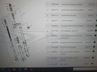 suspensión delanter triumph thruxton 900 efi