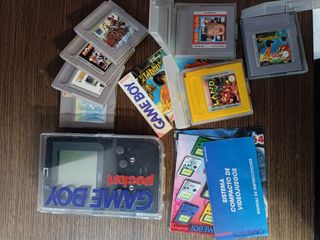 game boy pocket negra y juegos