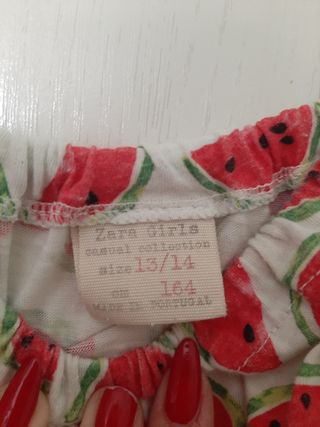camisa de sandías de tirantes de zara