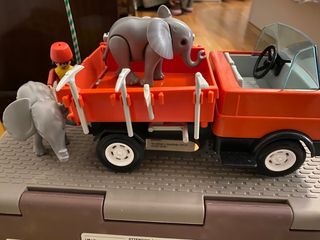 Camión de elefantes domador