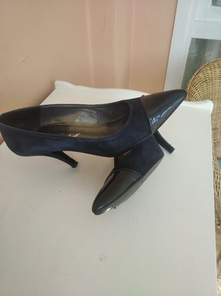 Zapatos Ante azul marino