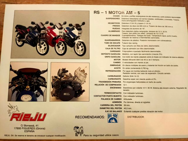 catalogo rieju RS1 49cc varios modelos