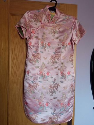 vestido estilo chino rosa