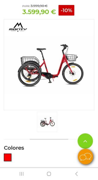 Bicicleta 3 ruedas eléctrica