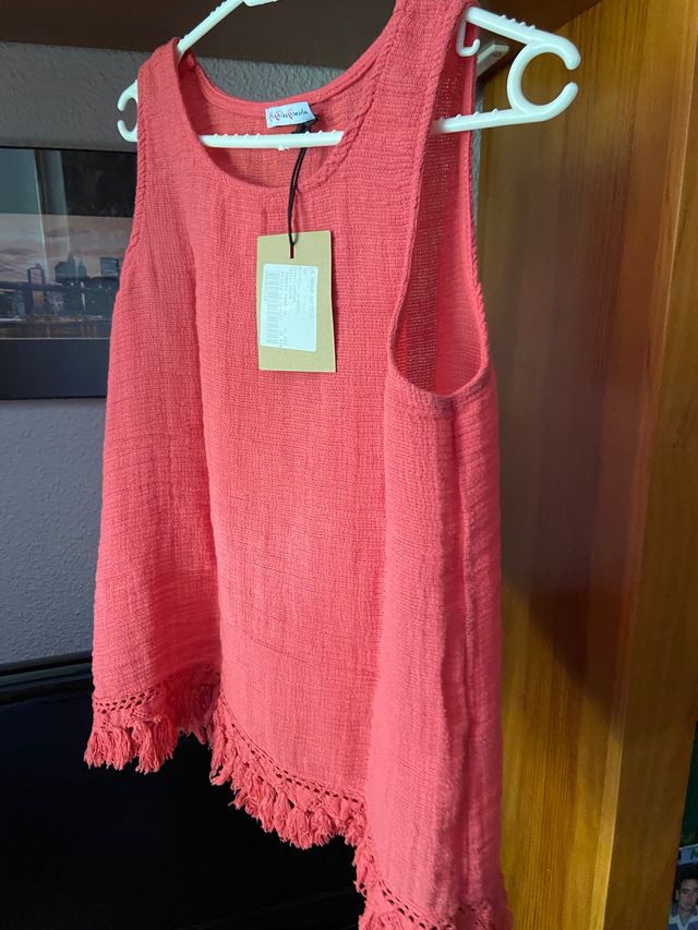 Blusón sin mangas sin estrenar salmon con etiqueta