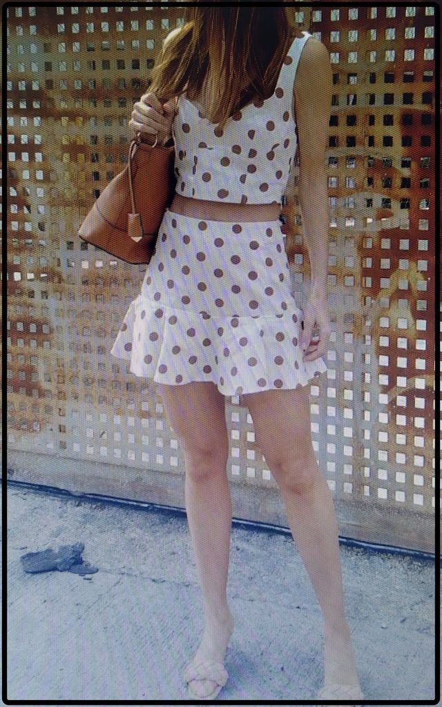 Falda pantalón lino lunares Zara