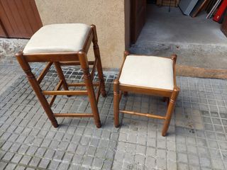 4 Taburetes madera maciz