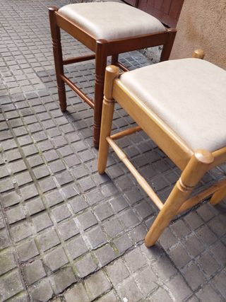 4 Taburetes madera maciz