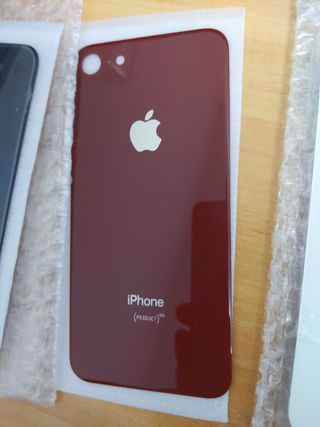 Tapa trasera cristal iPhone 8 nueva, negra, blanca