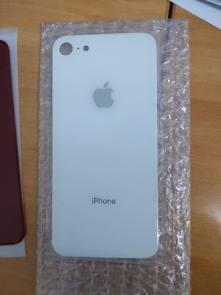 Tapa trasera cristal iPhone 8 nueva, negra, blanca