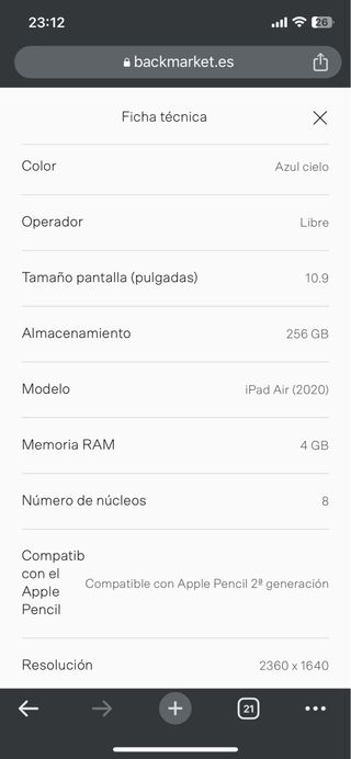 IPAD Air 4* Generación (2020)
