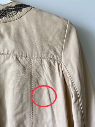 Cazadora de piel vintage Cortefiel beige talla M