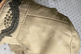 Cazadora de piel vintage Cortefiel beige talla M