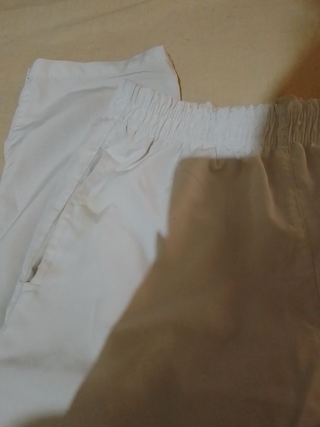 Pantalón fresco blanco S