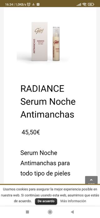 Gley de brech serum antimanchas radiance noche