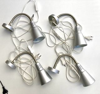 4 apliques IKEA KVART de pared, techo o estantería