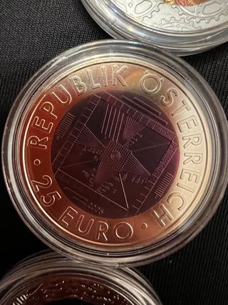 2 Monedas 25 euros niobio Austria 2010 2011