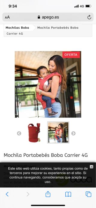 Mochila Evolutiva Portabebé Boba Carrier 4G