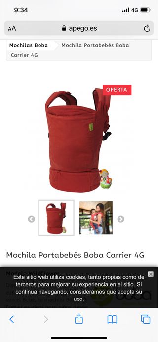 Mochila Evolutiva Portabebé Boba Carrier 4G