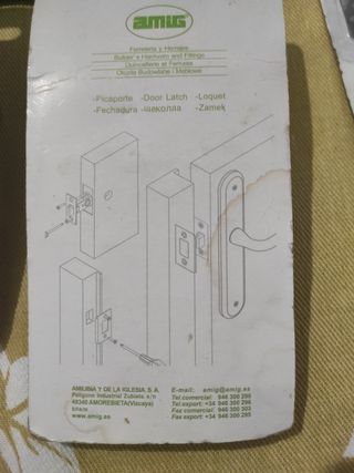 PICAPORTE AMIG. MOD6 35MM LATONADO  x 2€ CADA UNO.