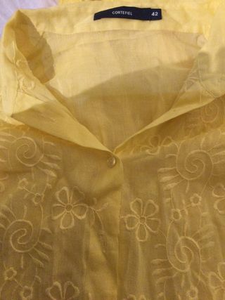 Blusa bordada, gasa de algodón