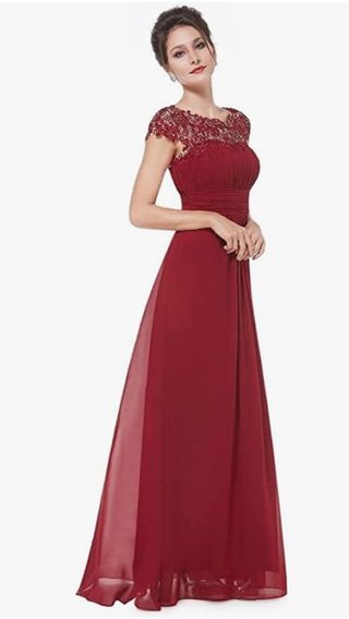 Vestito elegante da cerimonia lungo rosso