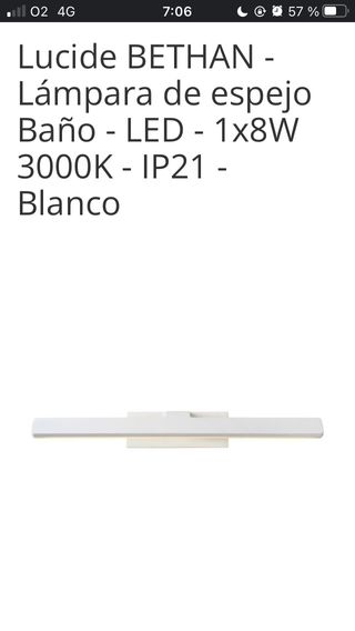 Lampara aplique espejo baño cuadros LED