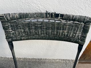 Sillas Cadires hierro  mimbre terraza o jardín