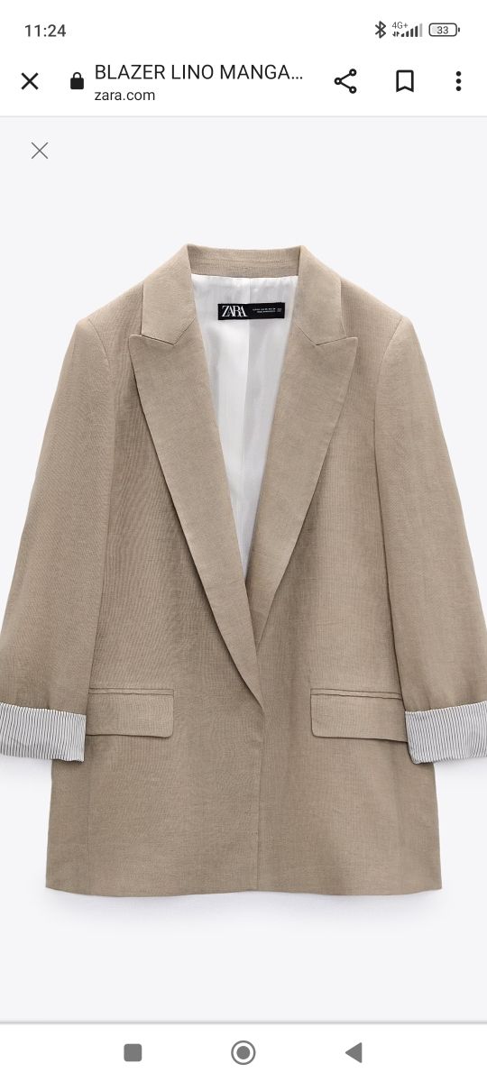 BLAZER ZARA LINO A ESTRENAR T.XS