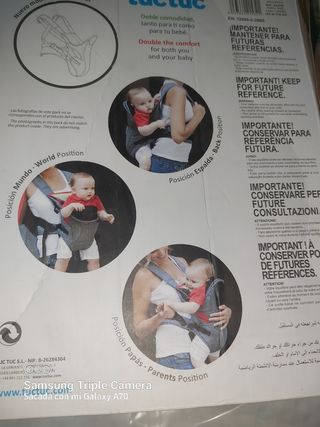 bañera y hamaca y mochila de cojer