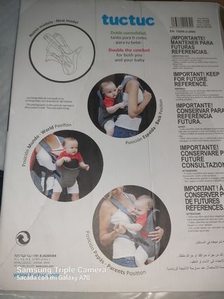 bañera y hamaca y mochila de cojer