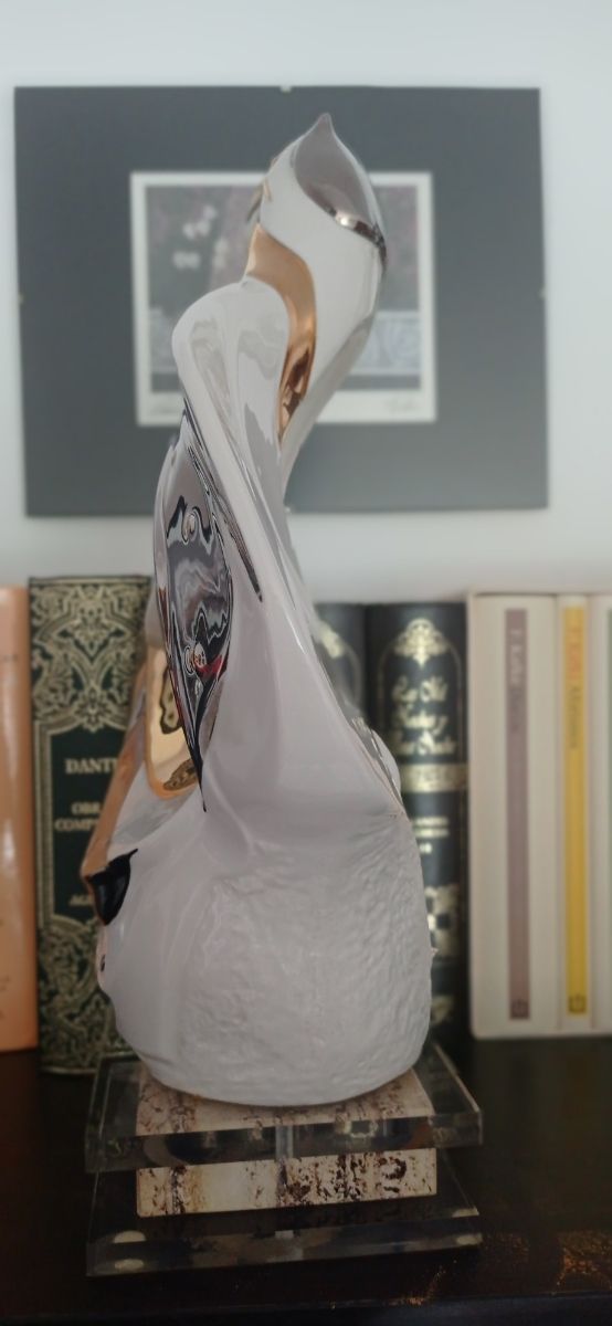 Figura Galos decorada en oro y platino