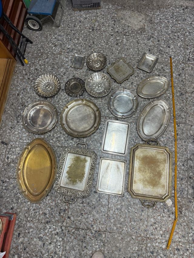 Lote bandejas bañadas en plata