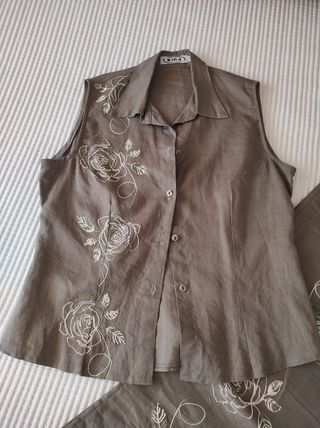 Traje Verano Verde con Bordados Kira Talla 42