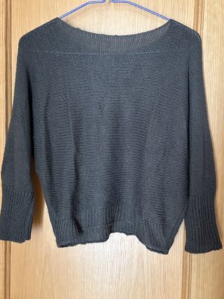 Jersey de punto verde militar oversize