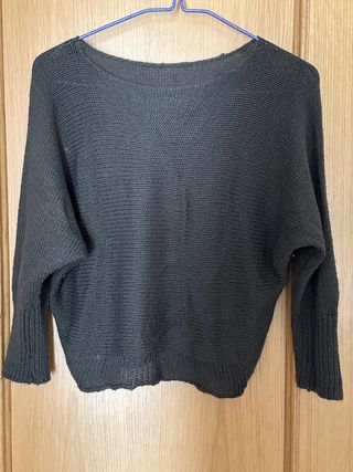 Jersey de punto verde militar oversize